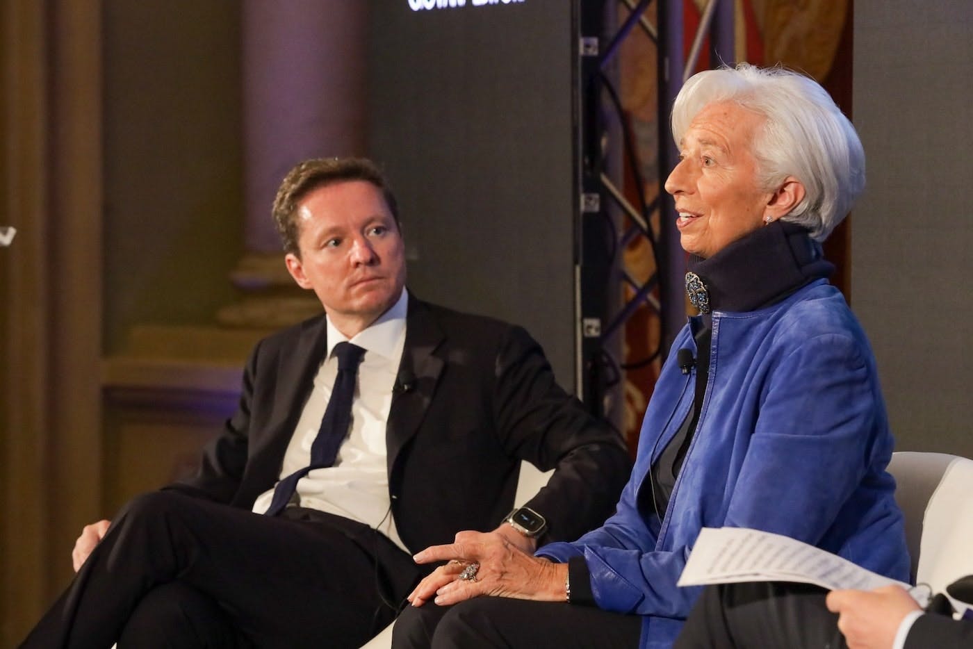 Andrea Ceccherini y Christine Lagarde